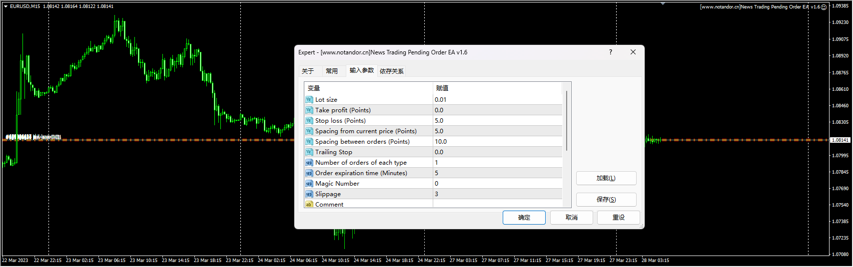 News Trading Pending Order EA v1.6