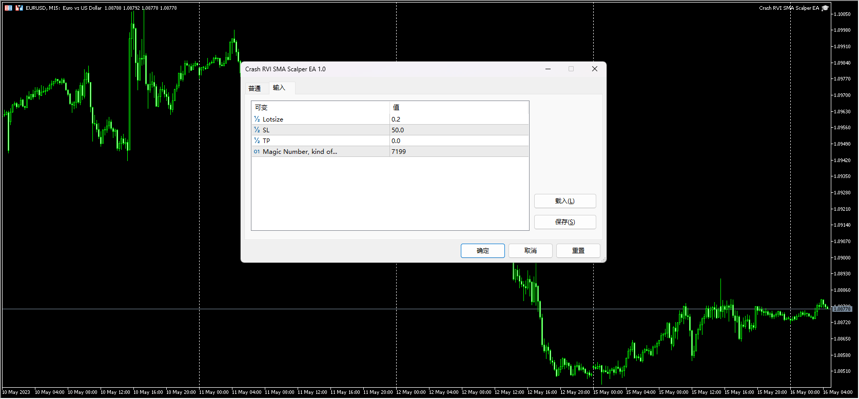 Crash RVI SMA Scalper EA