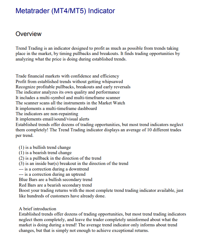 PZ Trend Trading 4.5 user's manual