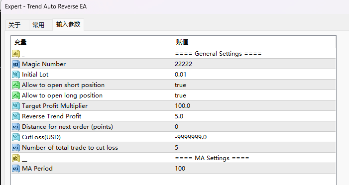 Trend Auto Reverse EA