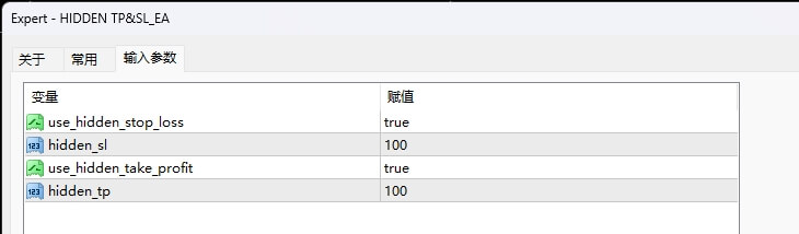 HIDDEN TP&SL_EA