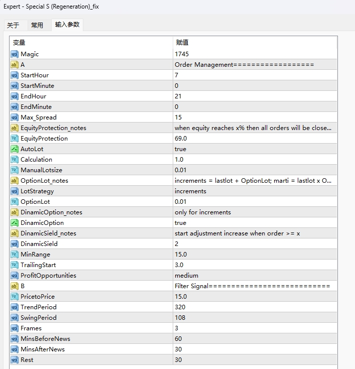 Special S (Regeneration) V3.5 EA MT4