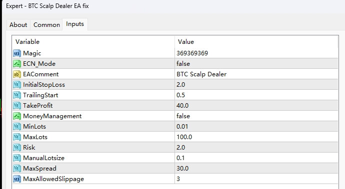 BTC Scalp Dealer EA fix