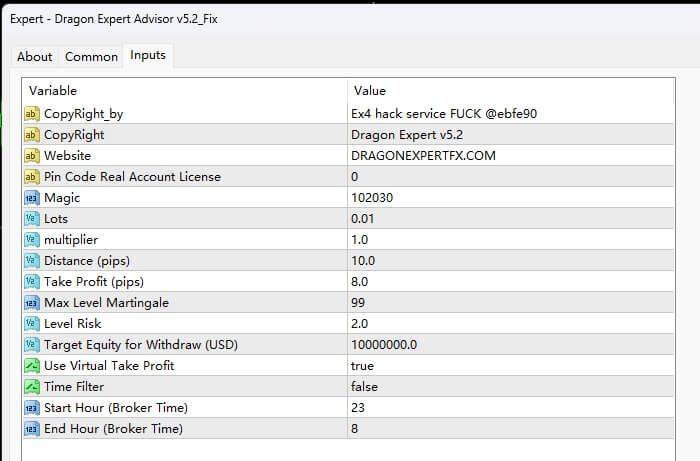 Dragon Expert Advisor v5.2_Fix
