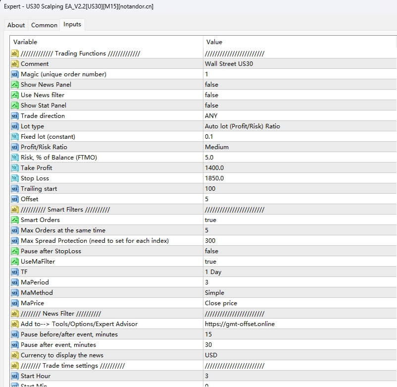 US30 Scalping EA_V2.2[US30][M15]