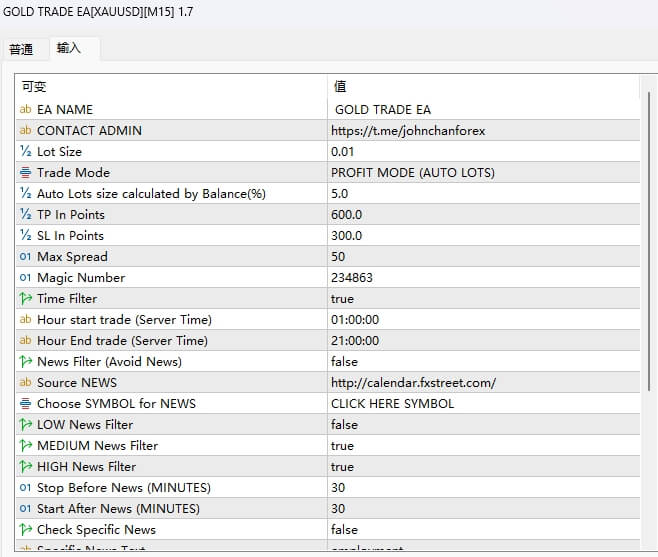 GOLD TRADE EA MT5[XAUUSD][M15]