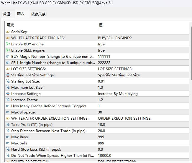 White Hat FX V3.1 MT5[XAUUSD GBPJPY GBPUSD USDJPY BTCUSD][Any time]