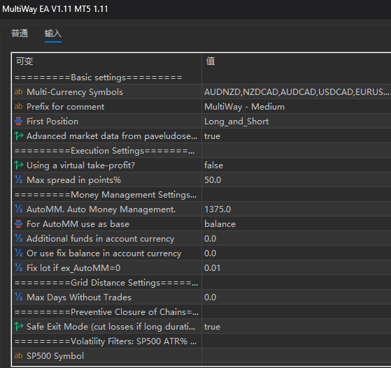 MultiWay EA V1.11 MT5